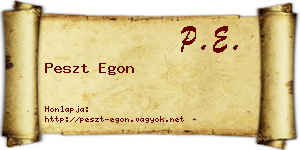 Peszt Egon névjegykártya